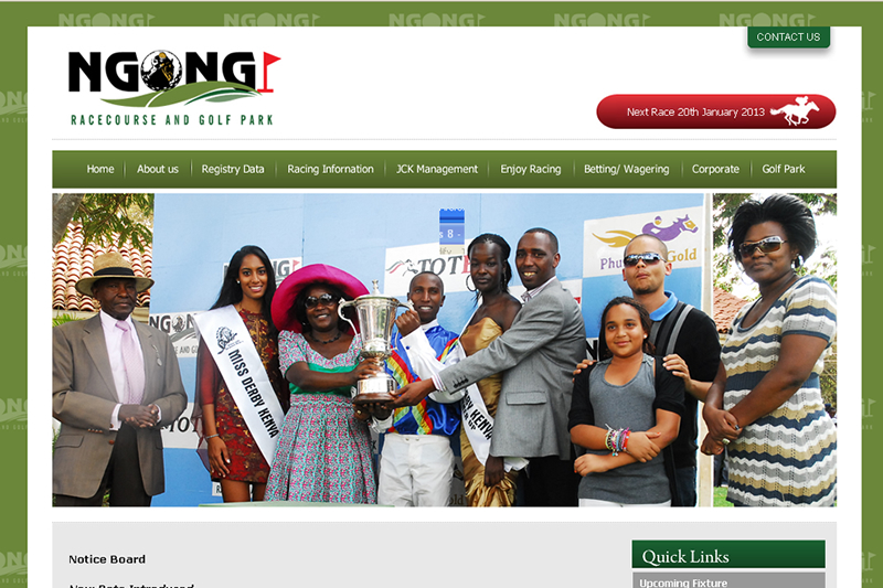 Jockey club of Kenya website design