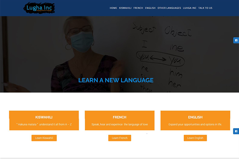 Lugha Inc website design 